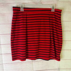 Tommy Hilfiger‎ Navy Blue Red Stripes Mini Skirt Size Medium